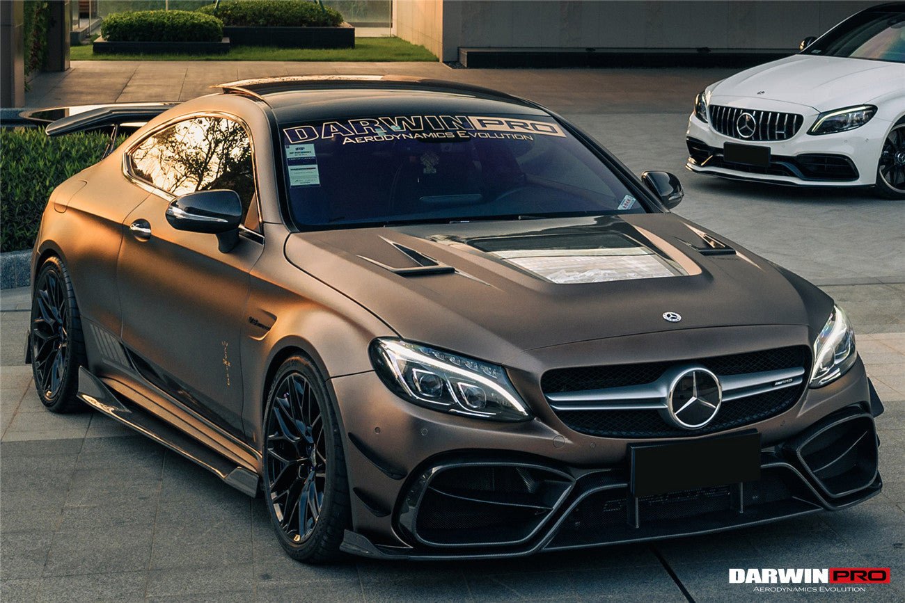 DARWINPRO - MERCEDES BENZ W205 C63 & C6S AMG COUPE 2015 - 2021 PARTIAL CARBON FIBER HOOD BONNET - Aero Carbon UK