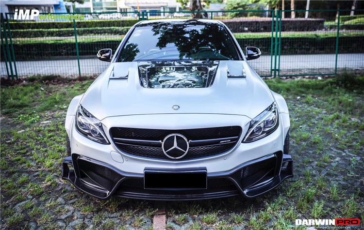 DARWINPRO - MERCEDES BENZ W205 C63 & C6S AMG COUPE 2015 - 2021 PARTIAL CARBON FIBER HOOD BONNET - Aero Carbon UK