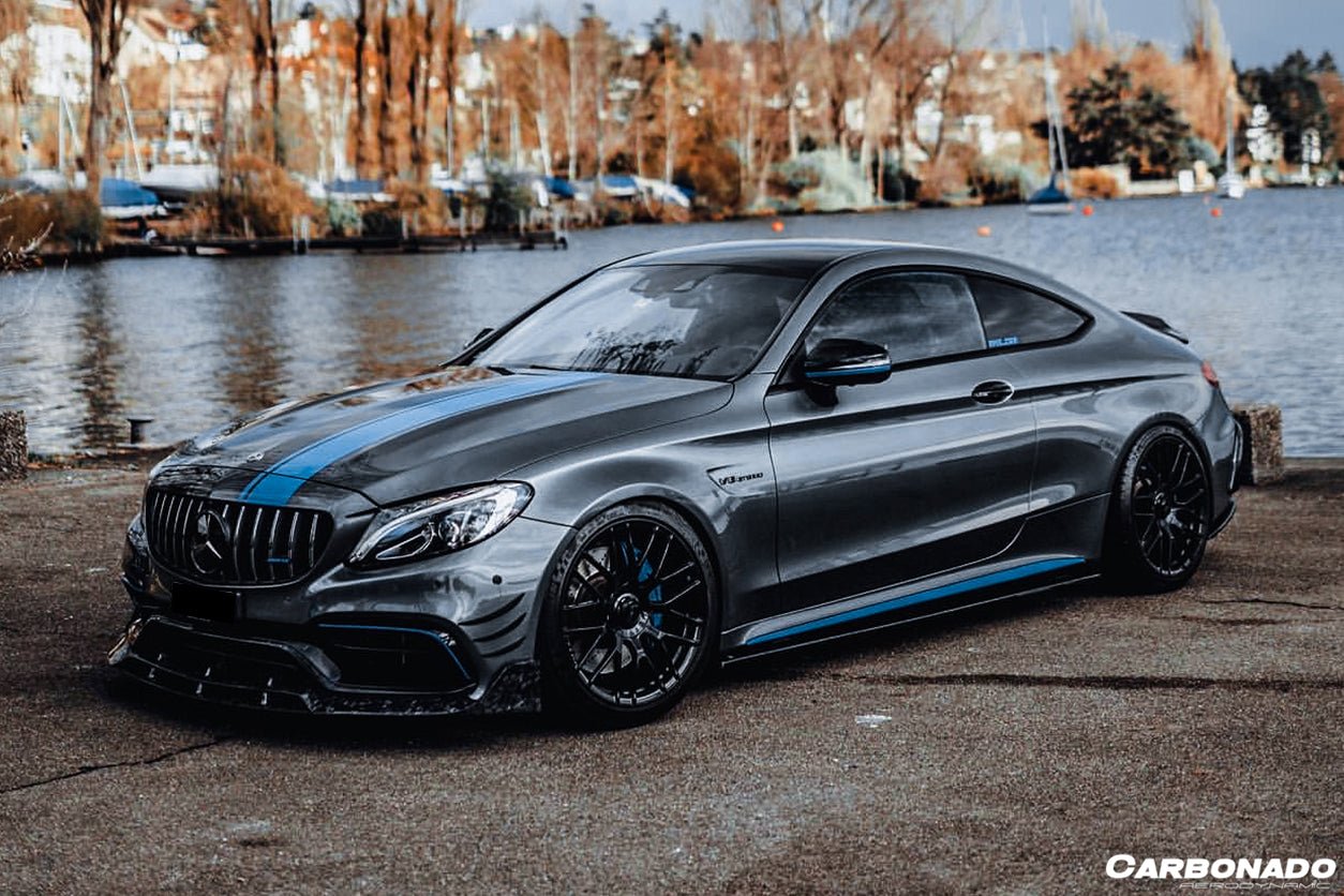 DARWINPRO - MERCEDES BENZ W205 C63 & S AMG COUPE 2015 - 2021 CARBON FIBER FRONT LIP BR STYLE - Aero Carbon UK