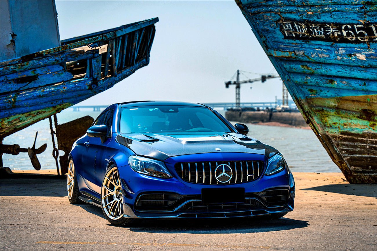 DARWINPRO - MERCEDES BENZ W205 C63 & S AMG COUPE 2015 - 2021 CARBON FIBER FRONT LIP BR STYLE - Aero Carbon UK