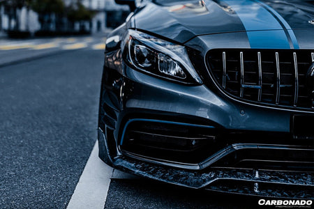 DARWINPRO - MERCEDES BENZ W205 C63 & S AMG COUPE 2015 - 2021 CARBON FIBER FRONT LIP BR STYLE - Aero Carbon UK