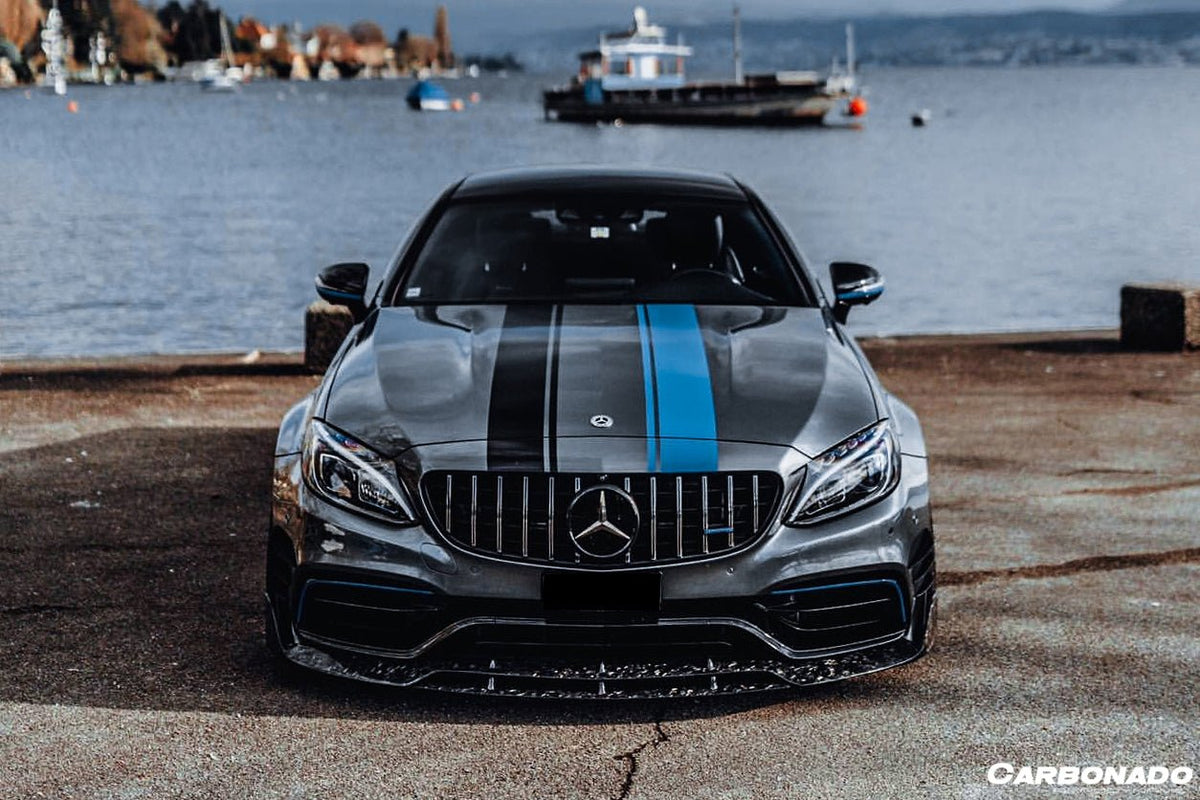 DARWINPRO - MERCEDES BENZ W205 C63 & S AMG COUPE 2015 - 2021 CARBON FIBER FRONT LIP BR STYLE - Aero Carbon UK