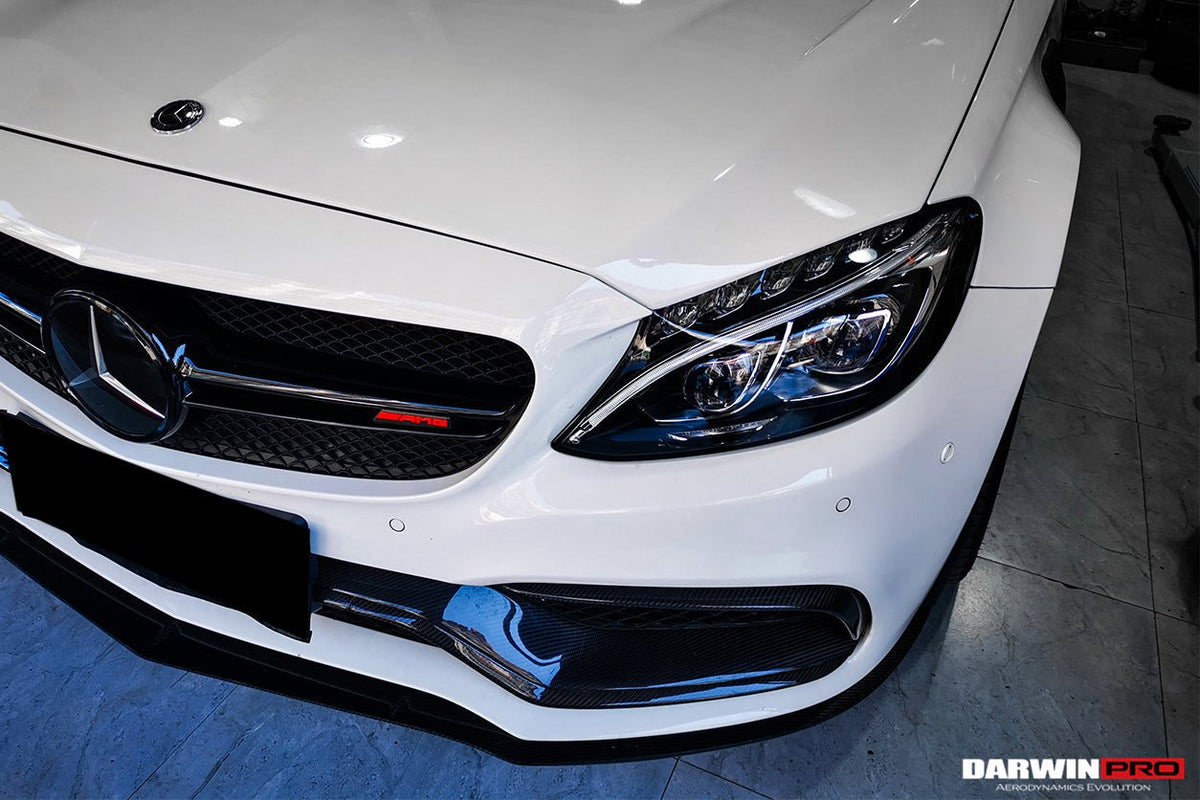 DARWINPRO - MERCEDES BENZ W205 C63&S AMG 2015 - 2021 CARBON FIBER FRONT BUMPER TRIM SET (4PCS) - Aero Carbon UK
