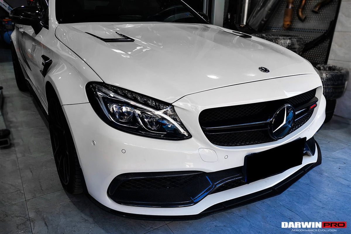 DARWINPRO - MERCEDES BENZ W205 C63&S AMG 2015 - 2021 CARBON FIBER FRONT BUMPER TRIM SET (4PCS) - Aero Carbon UK