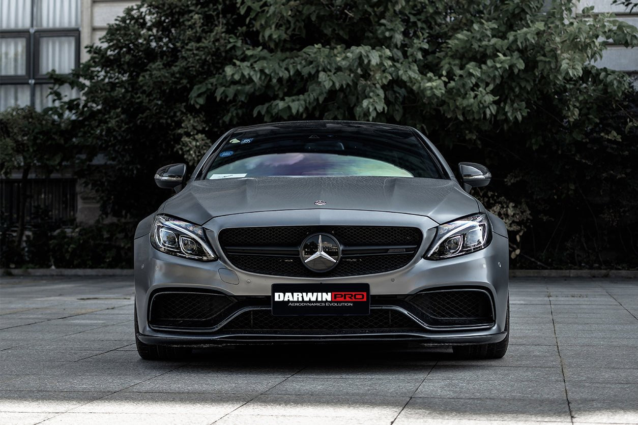 DARWINPRO MERCEDES BENZ W205 C63/S COUPE 2015 - 2021 BKSS STYLE CARBON FIBER FRONT LIP - Aero Carbon UK