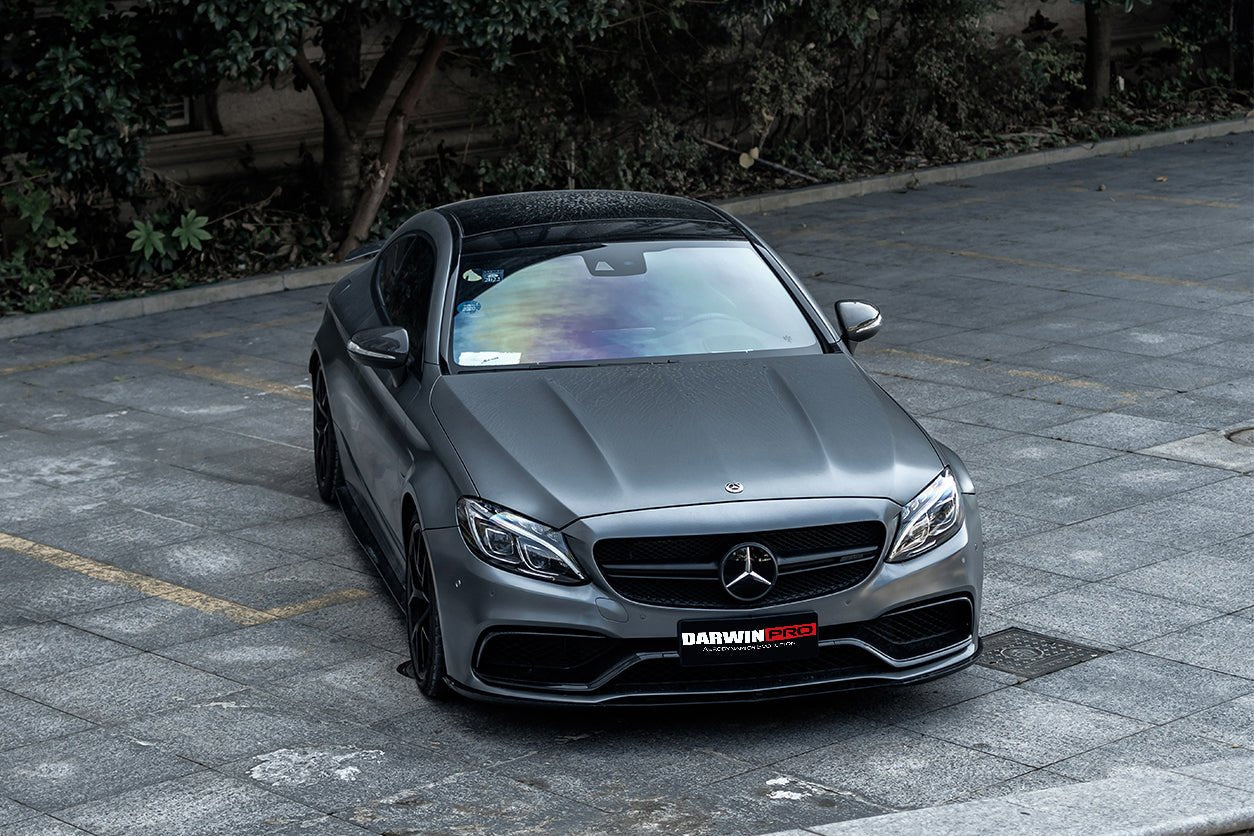 DARWINPRO MERCEDES BENZ W205 C63/S COUPE 2015 - 2021 BKSS STYLE CARBON FIBER FRONT LIP - Aero Carbon UK