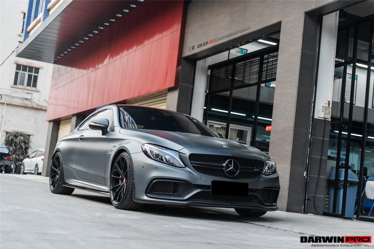 DARWINPRO MERCEDES BENZ W205 C63/S COUPE 2015 - 2021 BKSS STYLE CARBON FIBER FRONT LIP - Aero Carbon UK