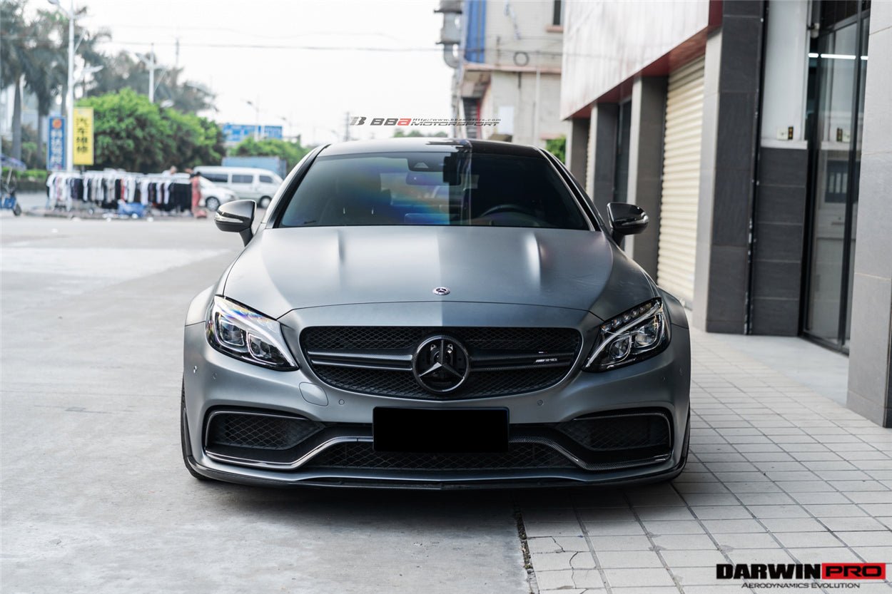 DARWINPRO MERCEDES BENZ W205 C63/S COUPE 2015 - 2021 BKSS STYLE CARBON FIBER FRONT LIP - Aero Carbon UK