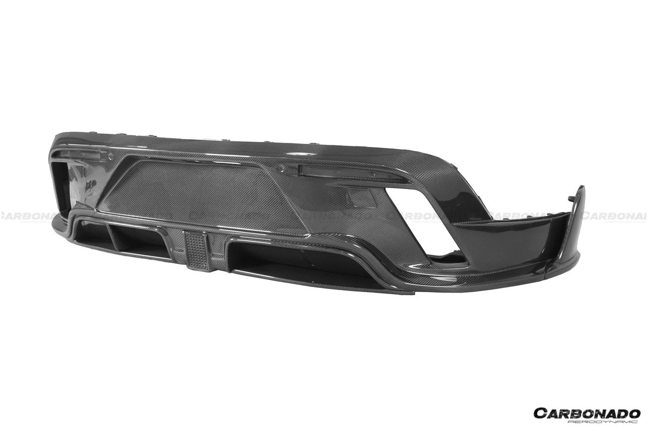 DARWINPRO - PORSCHE TAYCAN 4 / 4S / GTS / TURBO DRY CARBON FIBRE CABO STYLE LED REAR DIFFUSER - Aero Carbon UK