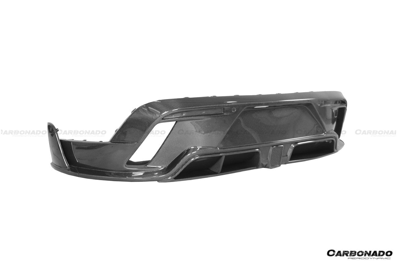 DARWINPRO - PORSCHE TAYCAN 4 / 4S / GTS / TURBO DRY CARBON FIBRE CABO STYLE LED REAR DIFFUSER - Aero Carbon UK