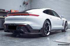 DARWINPRO - PORSCHE TAYCAN 4 / 4S / GTS / TURBO DRY CARBON FIBRE CABO STYLE LED REAR DIFFUSER - Aero Carbon UK