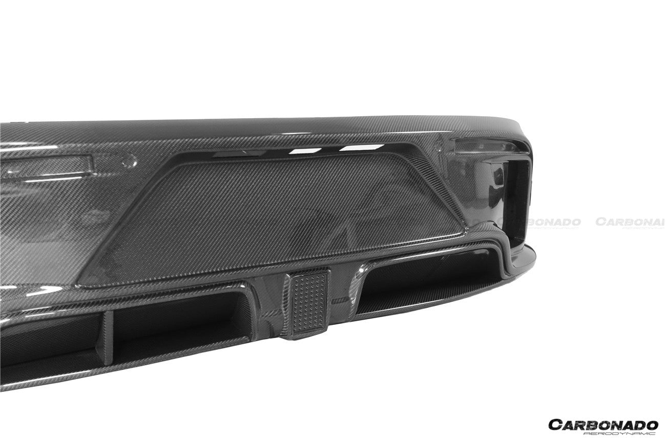 DARWINPRO - PORSCHE TAYCAN 4 / 4S / GTS / TURBO DRY CARBON FIBRE CABO STYLE LED REAR DIFFUSER - Aero Carbon UK