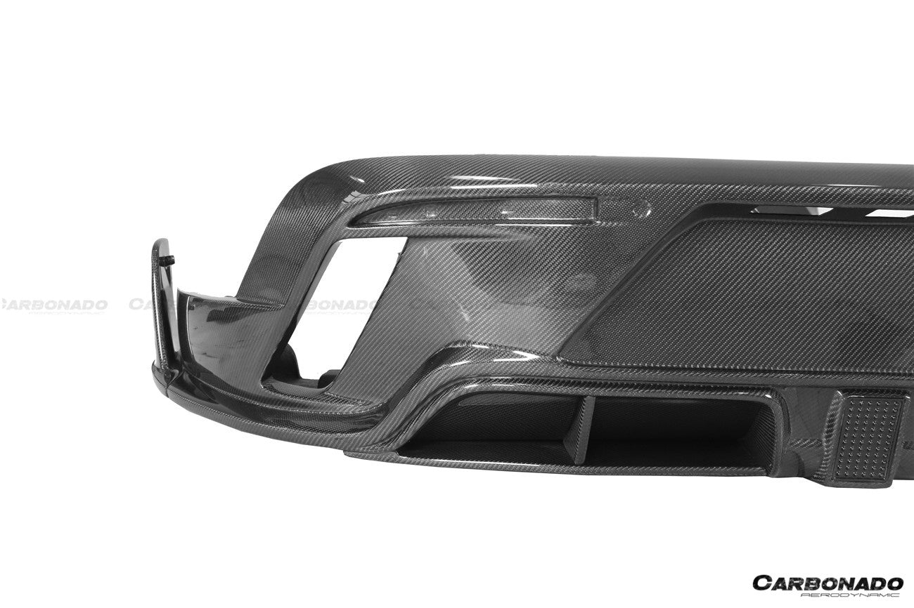 DARWINPRO - PORSCHE TAYCAN 4 / 4S / GTS / TURBO DRY CARBON FIBRE CABO STYLE LED REAR DIFFUSER - Aero Carbon UK