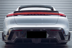 DARWINPRO - PORSCHE TAYCAN 4 / 4S / GTS / TURBO DRY CARBON FIBRE CABO STYLE LED REAR DIFFUSER - Aero Carbon UK