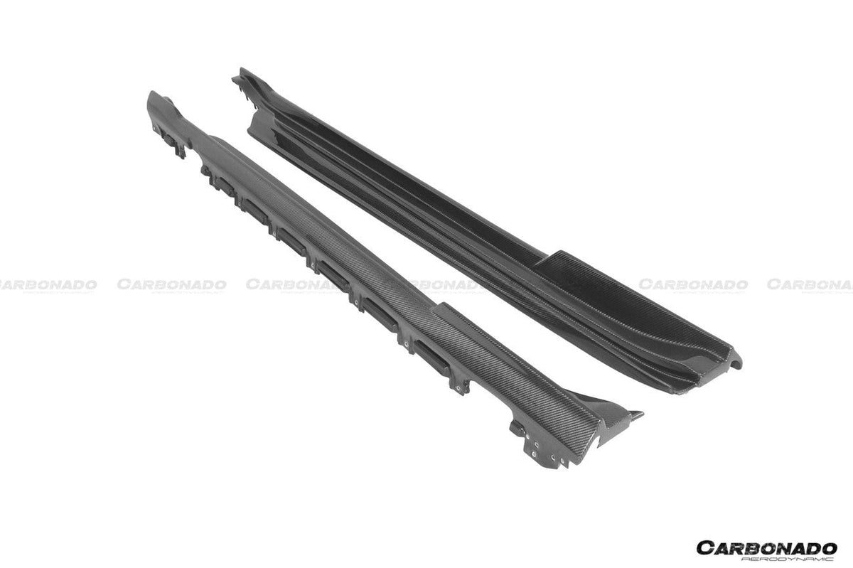 DARWINPRO - PORSCHE TAYCAN 4 / 4S / GTS / TURBO DRY CARBON FIBRE CABO STYLE SIDE SKIRTS - Aero Carbon UK