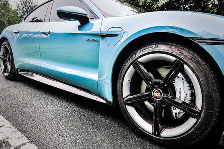 DARWINPRO - PORSCHE TAYCAN 4 / 4S / GTS / TURBO DRY CARBON FIBRE OD STYLE SIDE SKIRTS - Aero Carbon UK