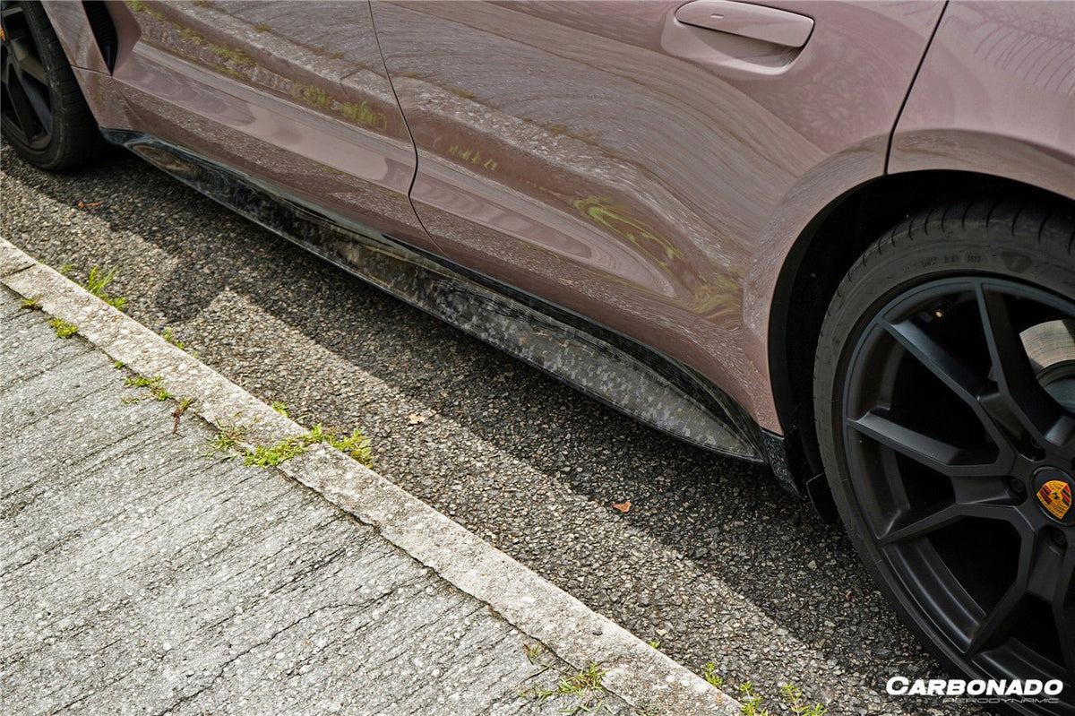 DARWINPRO - PORSCHE TAYCAN 4 / 4S / GTS / TURBO DRY CARBON FIBRE OD STYLE SIDE SKIRTS - Aero Carbon UK