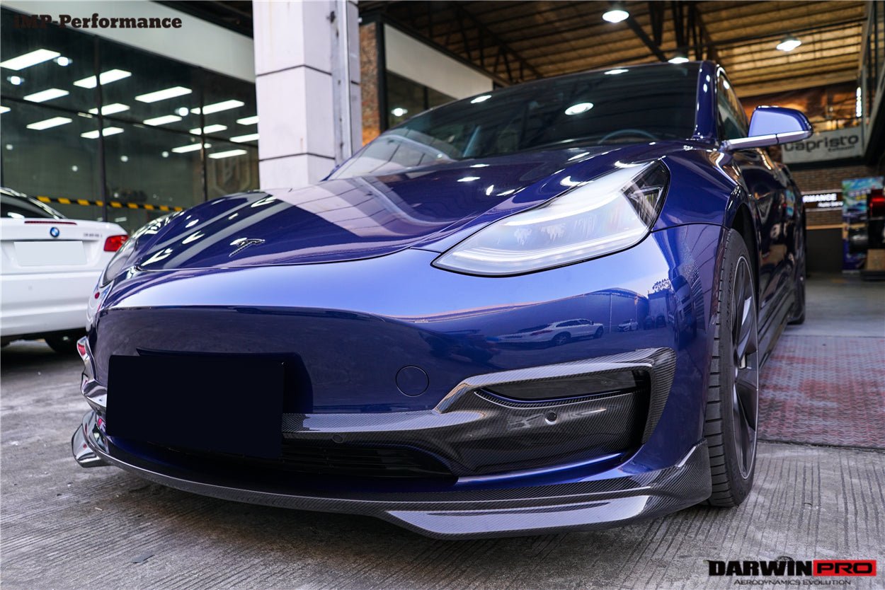 DARWINPRO - TESLA MODEL 3 IMP PERFORMANCE CARBON FIBER FRONT LIP - Aero Carbon UK