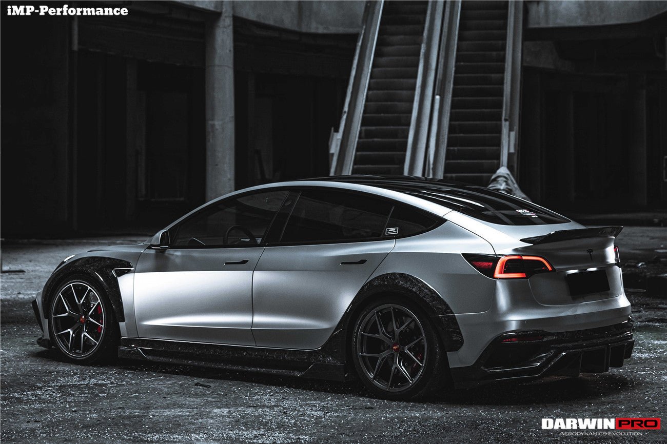 DARWINPRO - TESLA MODEL 3 IMP PERFORMANCE CARBON FIBER SIDE SKIRTS WITH UNDER BOARD - Aero Carbon UK