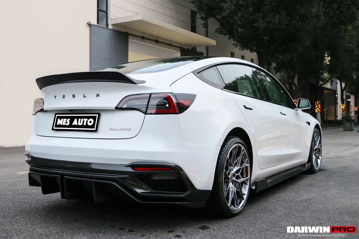 DARWINPRO - TESLA MODEL 3 IMP PERFORMANCE CARBON FIBER SIDE SKIRTS WITH UNDER BOARD - Aero Carbon UK