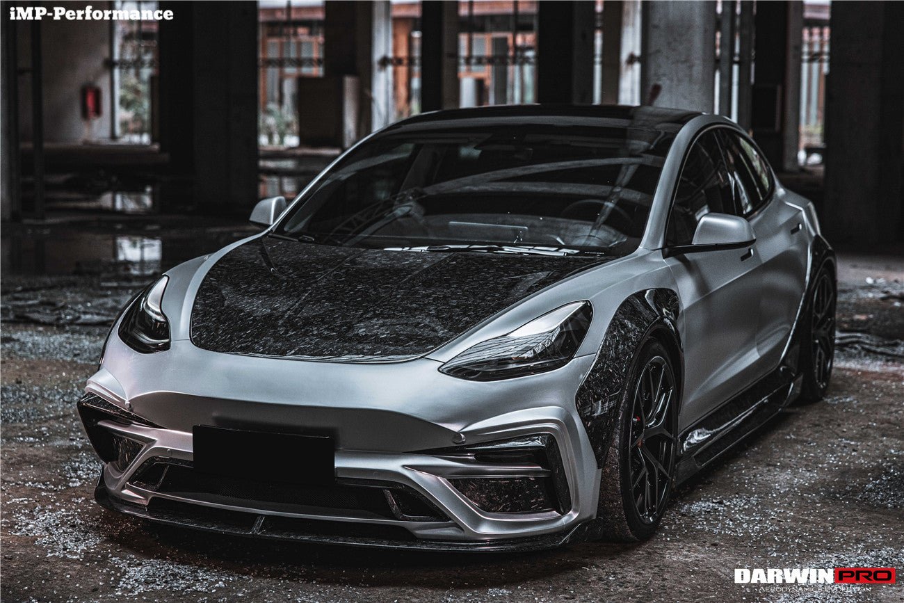 DARWINPRO - TESLA MODEL 3 IMP PERFORMANCE CARBON FIBER SIDE SKIRTS WITH UNDER BOARD - Aero Carbon UK