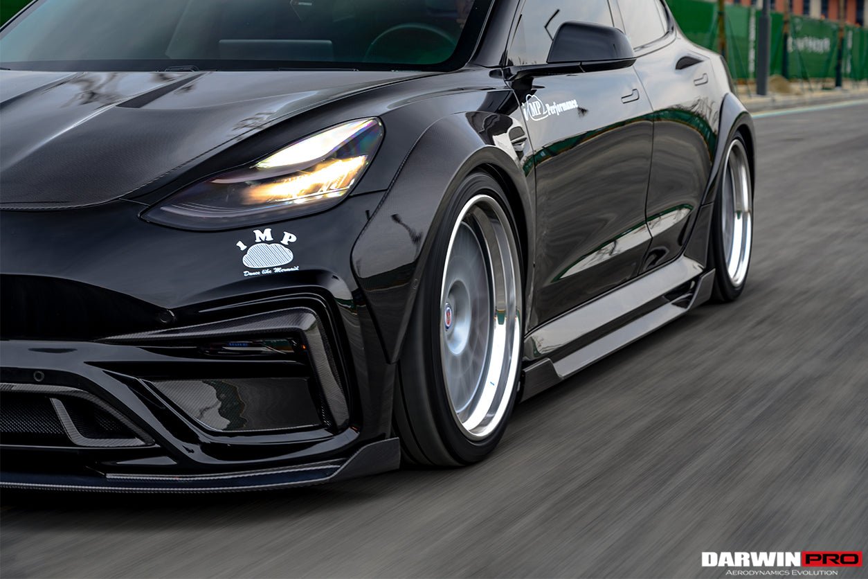 DARWINPRO - TESLA MODEL 3 IMP PERFORMANCE CARBON FIBER WIDE FENDER FLARES - Aero Carbon UK