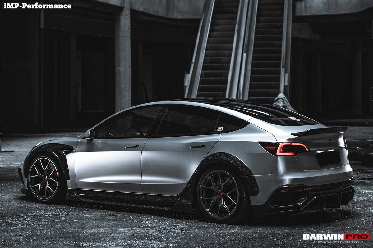 DARWINPRO - TESLA MODEL 3 IMP PERFORMANCE CARBON FIBER WIDE FENDER FLARES - Aero Carbon UK