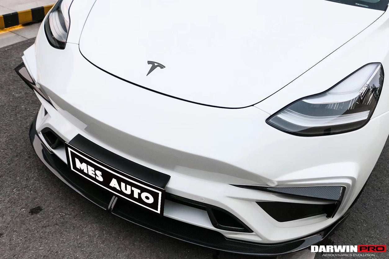 DARWINPRO - TESLA MODEL 3 IMP PERFORMANCE PARTIAL CARBON FIBER FRONT BUMPER - Aero Carbon UK