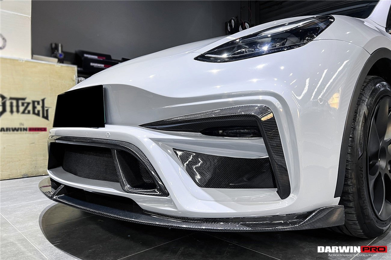 DARWINPRO - TESLA MODEL Y 2020+ IMP PERFORMANCE CARBON FIBER FRONT BUMPER - Aero Carbon UK