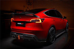 DARWINPRO - TESLA MODEL Y 2020+ IMP PERFORMANCE CARBON FIBER LED REAR DIFFUSER - Aero Carbon UK