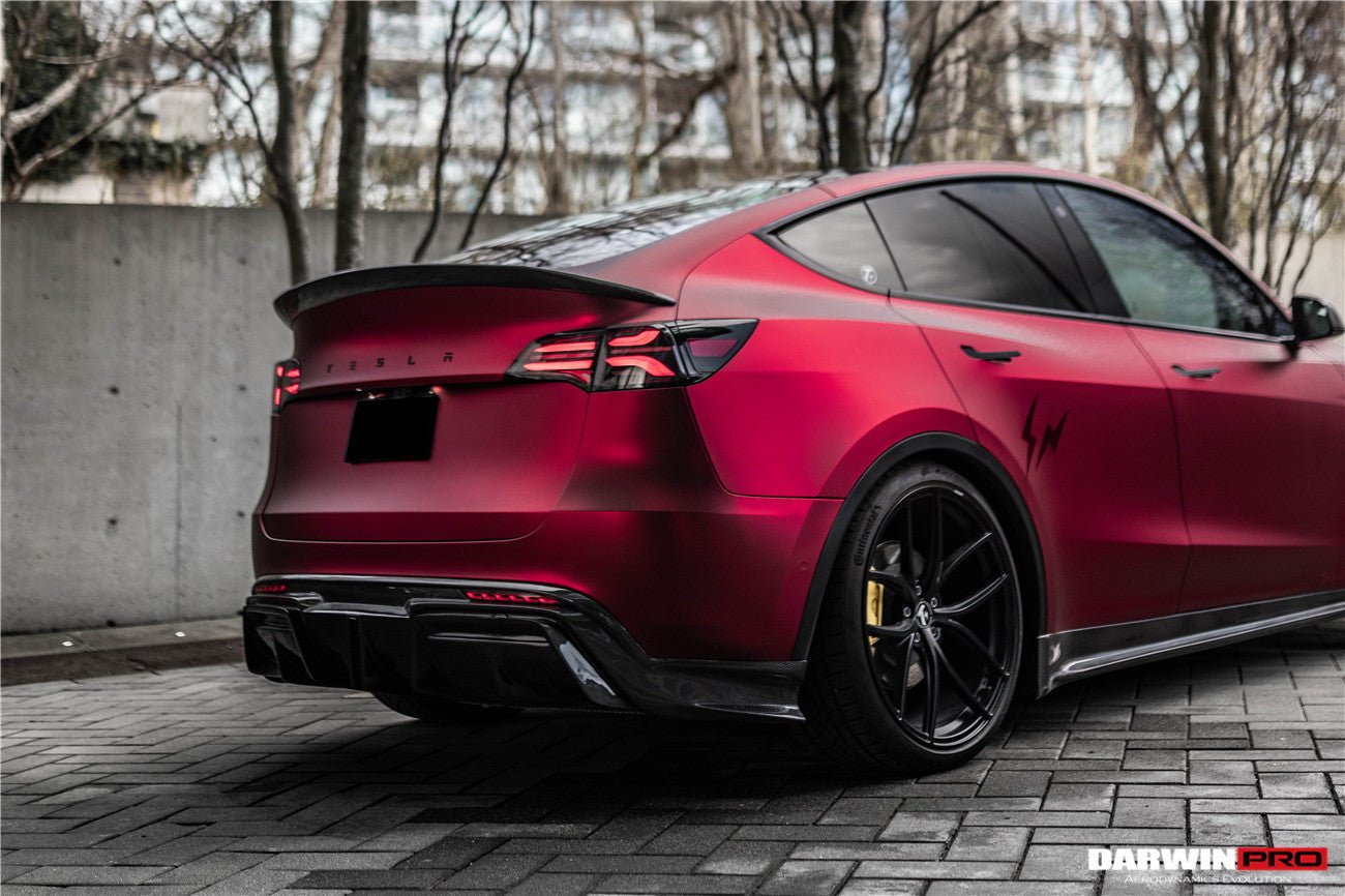 DARWINPRO - TESLA MODEL Y 2020+ IMP PERFORMANCE CARBON FIBER LED REAR DIFFUSER - Aero Carbon UK