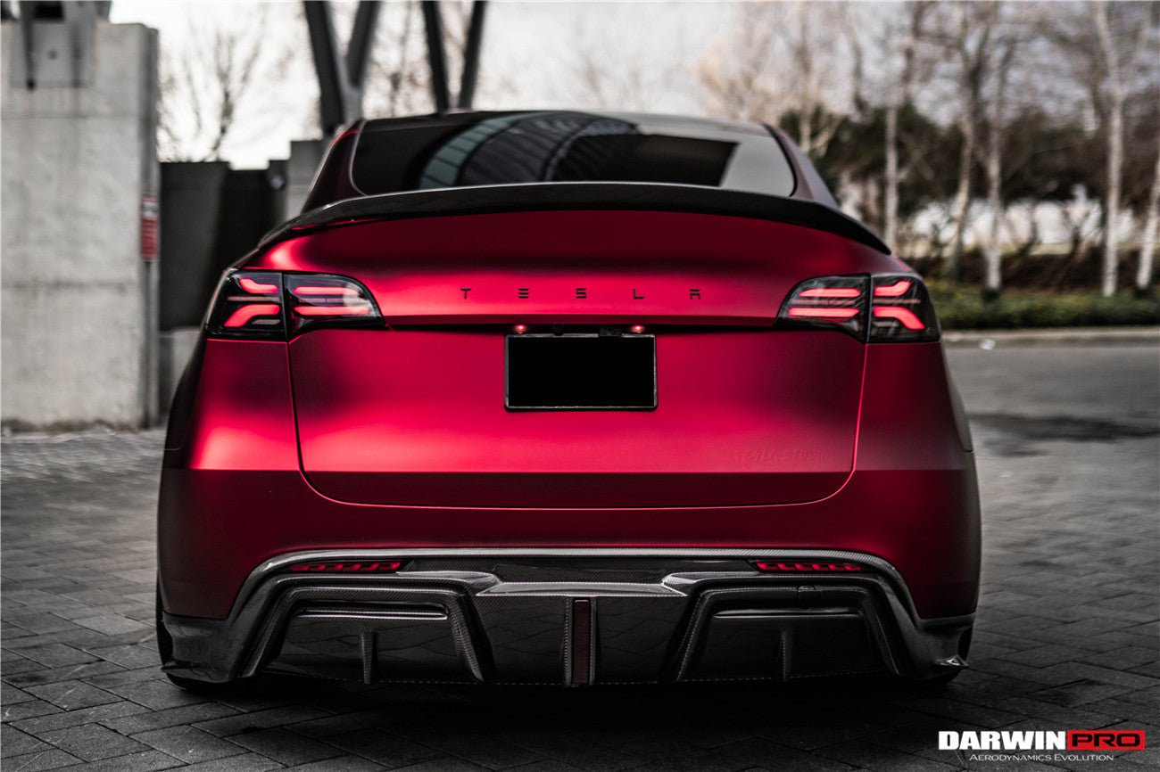 DARWINPRO - TESLA MODEL Y 2020+ IMP PERFORMANCE CARBON FIBER LED REAR DIFFUSER - Aero Carbon UK