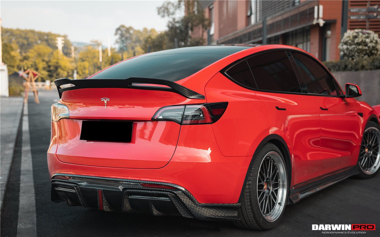 DARWINPRO - TESLA MODEL Y 2020+ IMP PERFORMANCE CARBON FIBER LED REAR DIFFUSER - Aero Carbon UK