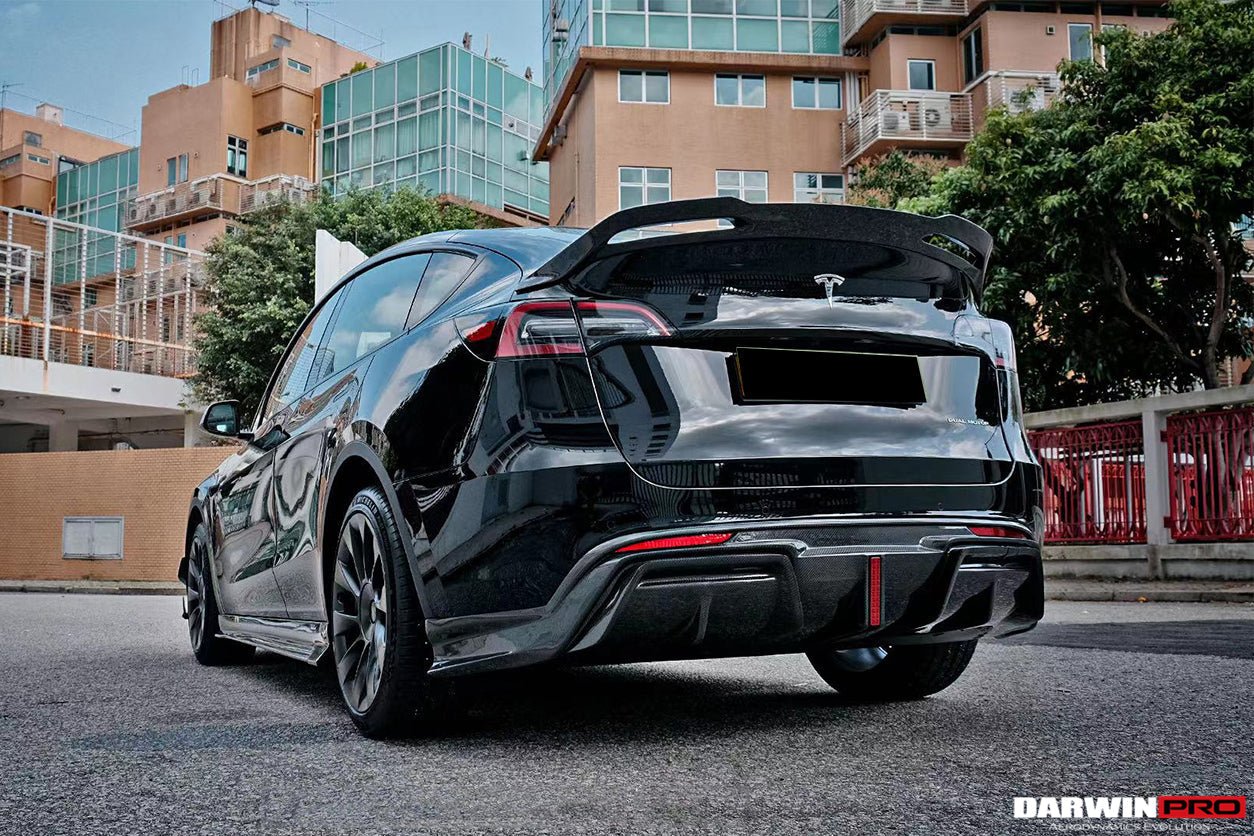 DARWINPRO - TESLA MODEL Y 2020+ IMP PERFORMANCE CARBON FIBER LED REAR DIFFUSER - Aero Carbon UK