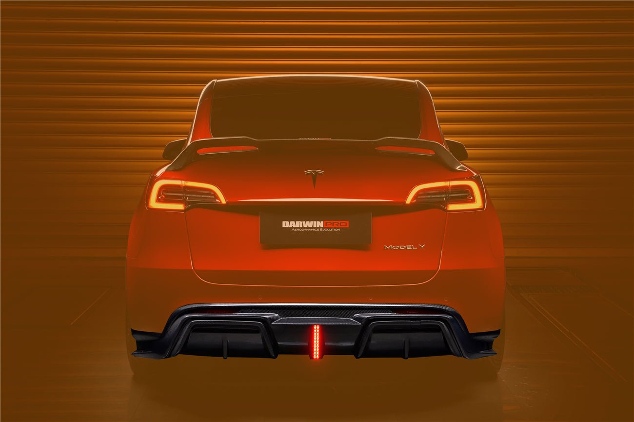 DARWINPRO - TESLA MODEL Y 2020+ IMP PERFORMANCE CARBON FIBER LED REAR DIFFUSER - Aero Carbon UK