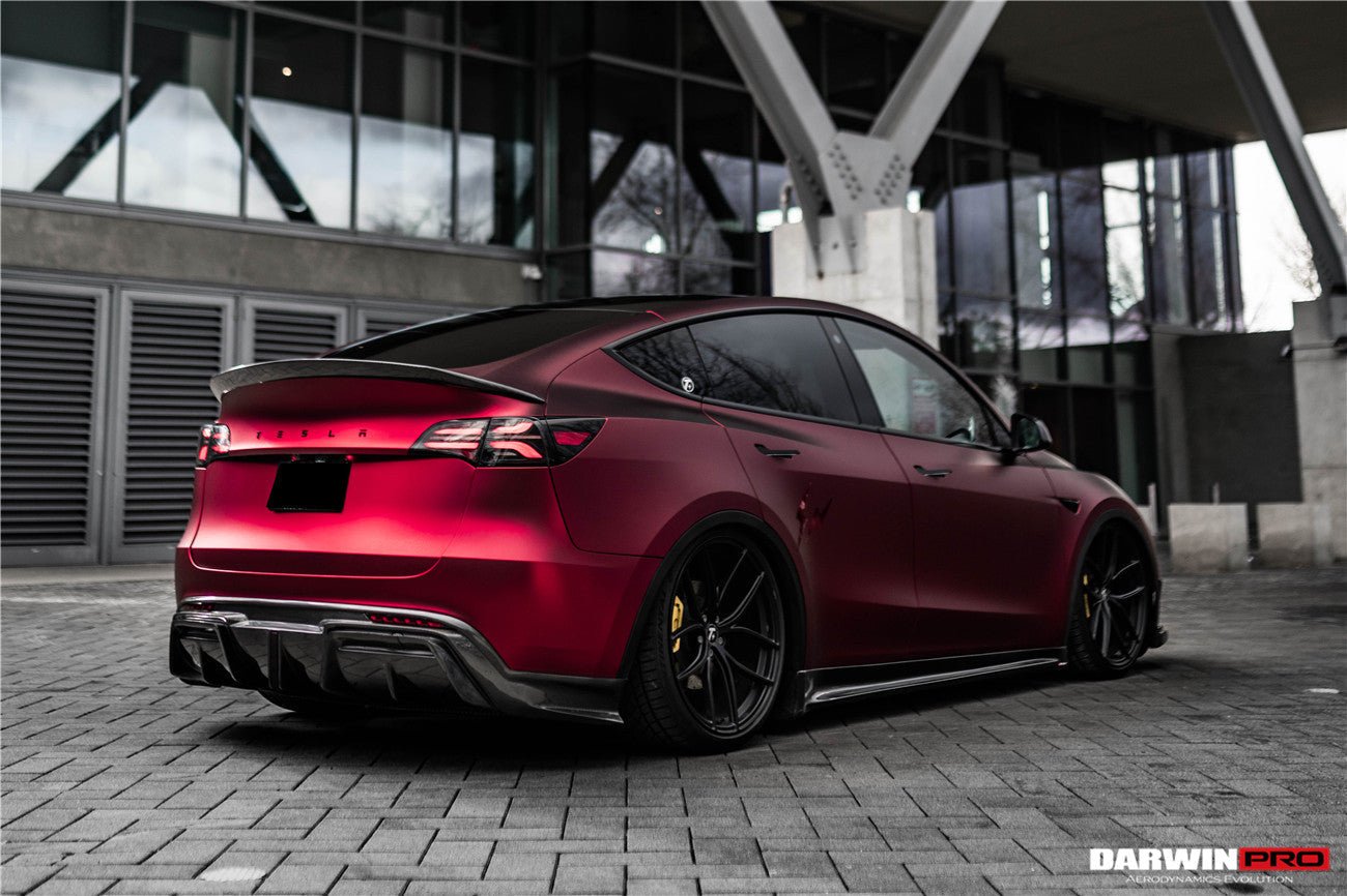 DARWINPRO - TESLA MODEL Y 2020+ IMP PERFORMANCE CARBON FIBER LED REAR DIFFUSER - Aero Carbon UK