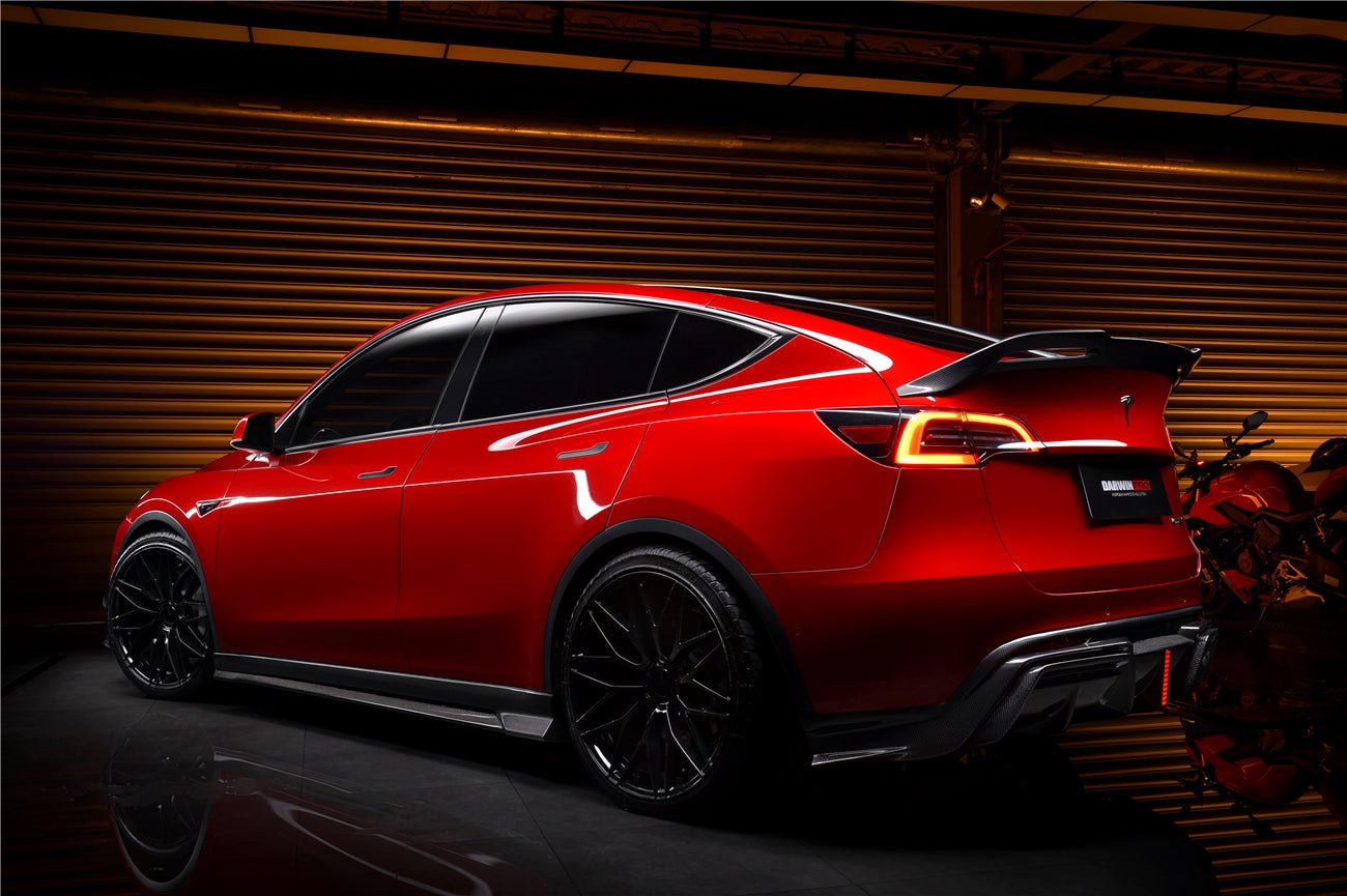 DARWINPRO - TESLA MODEL Y 2020+ IMP PERFORMANCE CARBON FIBER LED REAR DIFFUSER - Aero Carbon UK