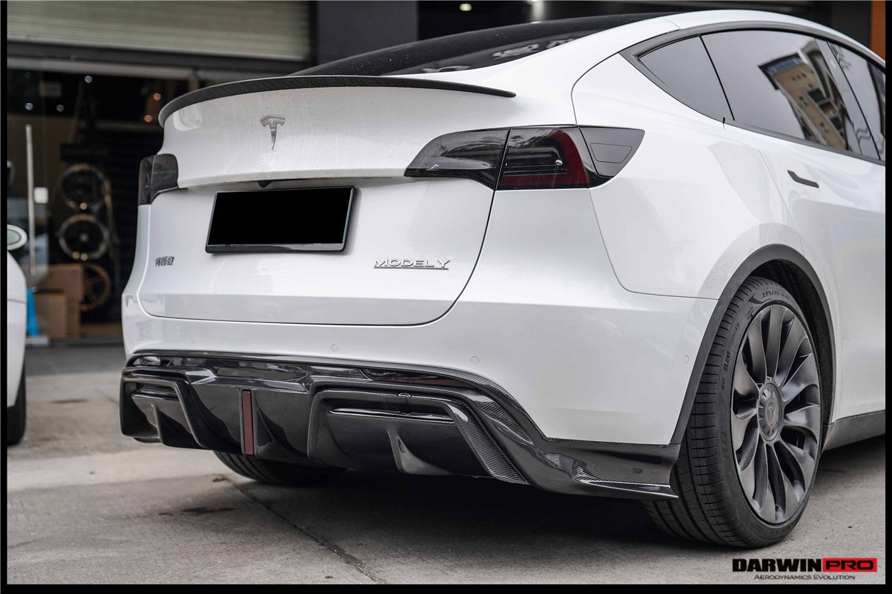 DARWINPRO - TESLA MODEL Y 2020+ IMP PERFORMANCE CARBON FIBER LED REAR DIFFUSER - Aero Carbon UK