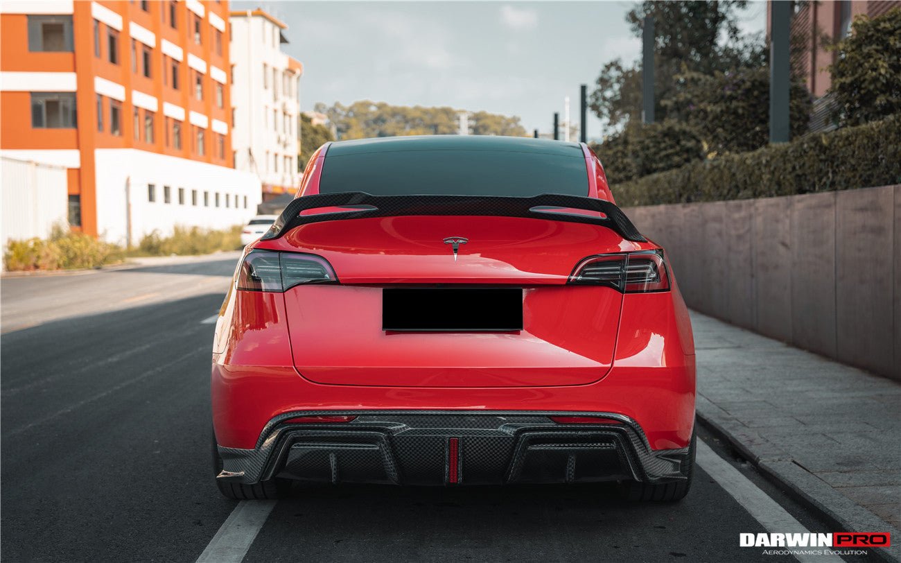 DARWINPRO - TESLA MODEL Y 2020+ IMP PERFORMANCE CARBON FIBER LED REAR DIFFUSER - Aero Carbon UK