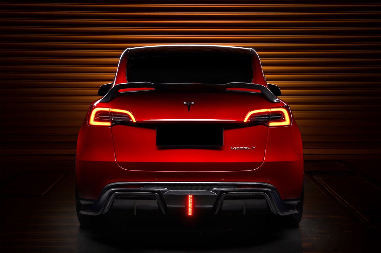 DARWINPRO - TESLA MODEL Y 2020+ IMP PERFORMANCE CARBON FIBER LED REAR DIFFUSER - Aero Carbon UK