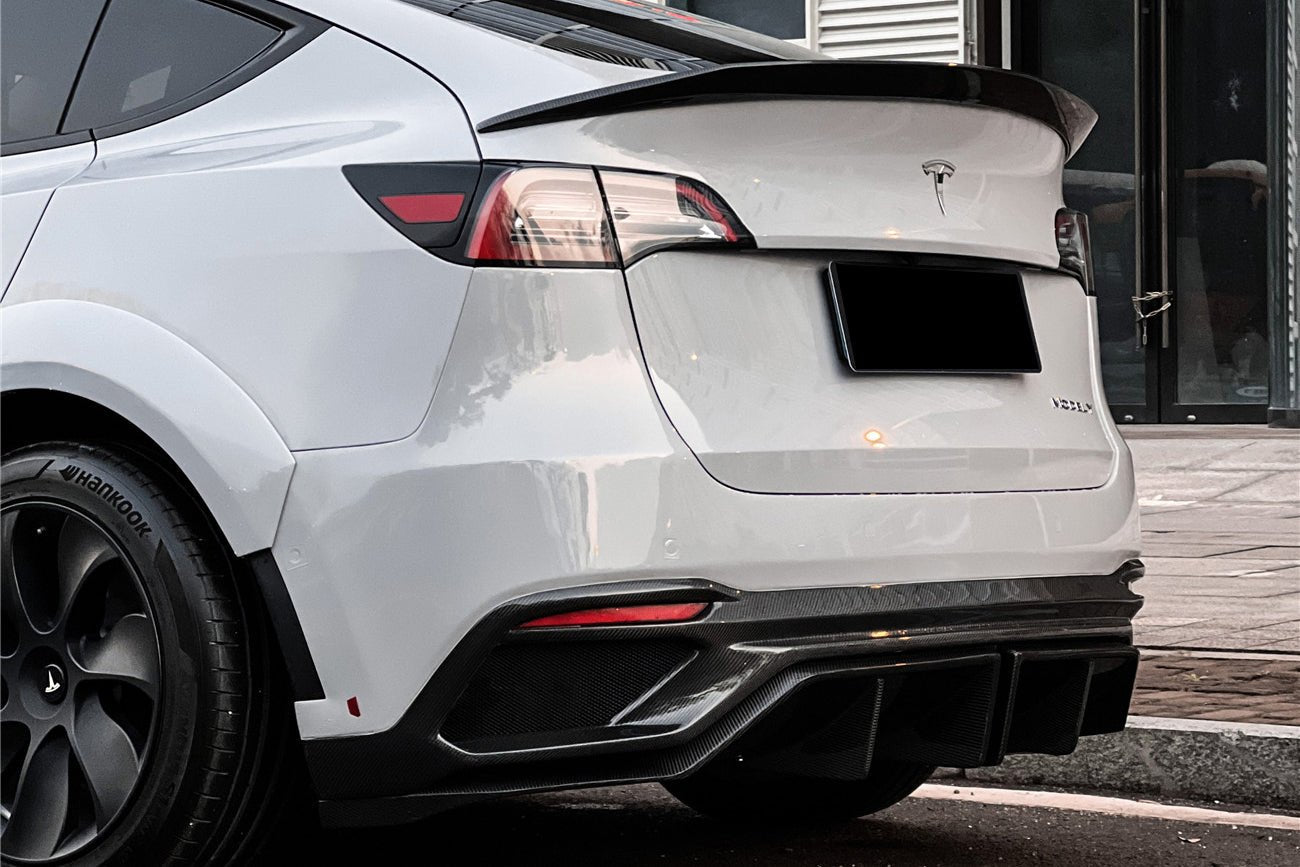 DARWINPRO - TESLA MODEL Y 2020+ IMP PERFORMANCE CARBON FIBER REAR BUMPER AND LED DIFFUSER AND LED DIFFUSER - Aero Carbon UK