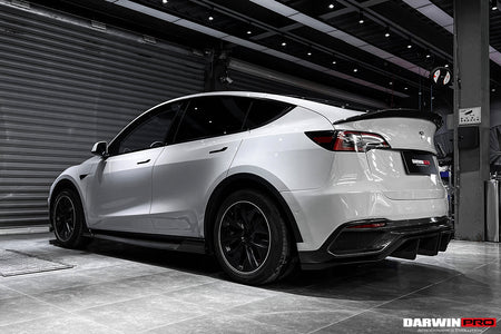DARWINPRO - TESLA MODEL Y 2020+ IMP PERFORMANCE CARBON FIBER REAR BUMPER AND LED DIFFUSER AND LED DIFFUSER - Aero Carbon UK