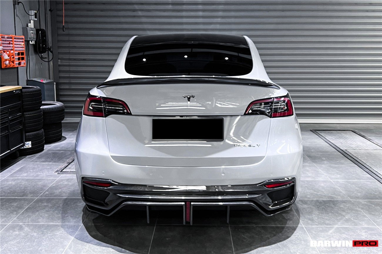 DARWINPRO - TESLA MODEL Y 2020+ IMP PERFORMANCE CARBON FIBER REAR BUMPER AND LED DIFFUSER AND LED DIFFUSER - Aero Carbon UK