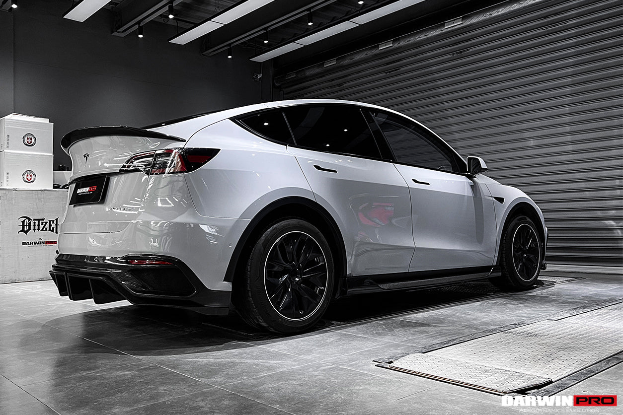 DARWINPRO - TESLA MODEL Y 2020+ IMP PERFORMANCE CARBON FIBER REAR BUMPER AND LED DIFFUSER AND LED DIFFUSER - Aero Carbon UK