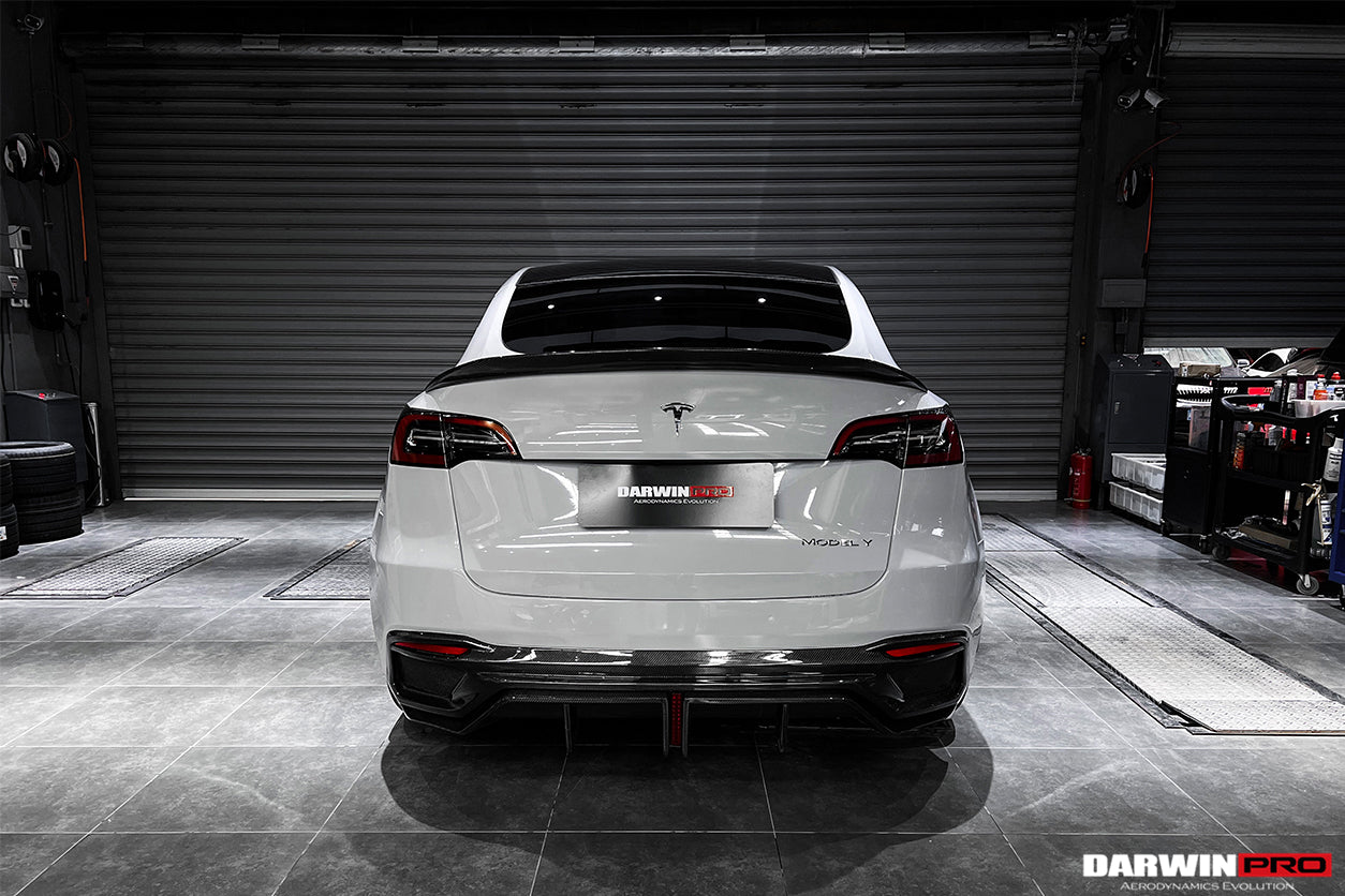 DARWINPRO - TESLA MODEL Y 2020+ IMP PERFORMANCE CARBON FIBER REAR BUMPER AND LED DIFFUSER AND LED DIFFUSER - Aero Carbon UK