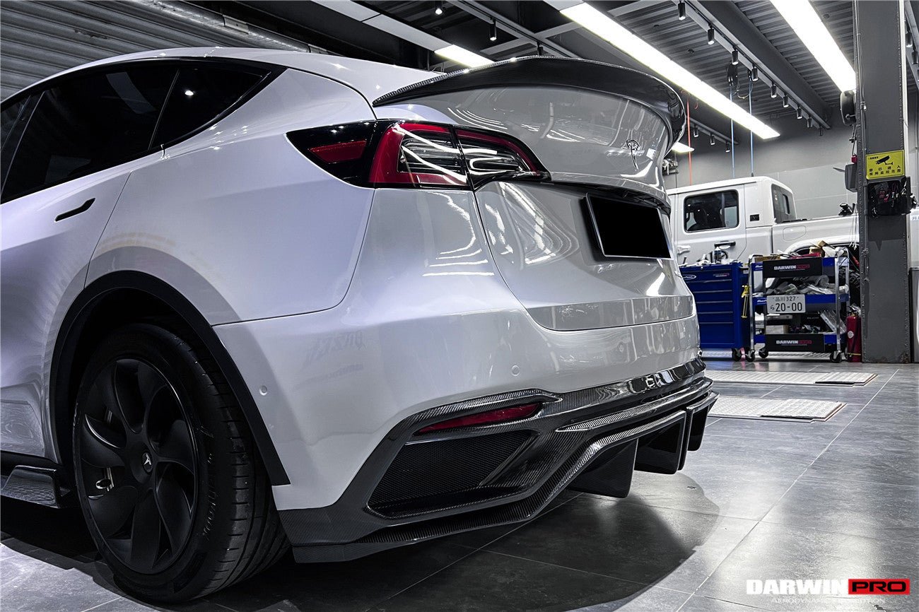 DARWINPRO - TESLA MODEL Y 2020+ IMP PERFORMANCE CARBON FIBER REAR BUMPER AND LED DIFFUSER AND LED DIFFUSER - Aero Carbon UK