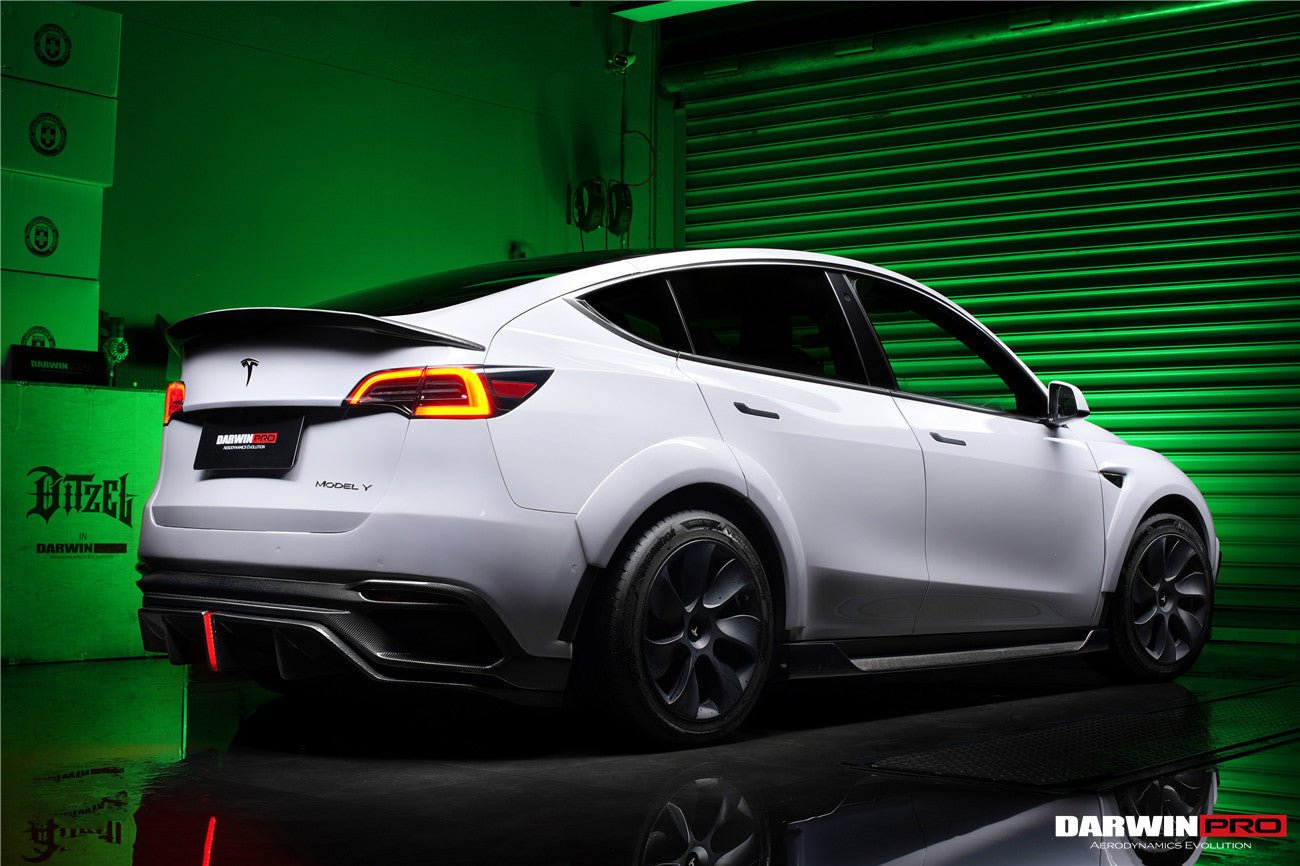 DARWINPRO - TESLA MODEL Y 2020+ IMP PERFORMANCE CARBON FIBER REAR BUMPER AND LED DIFFUSER AND LED DIFFUSER - Aero Carbon UK