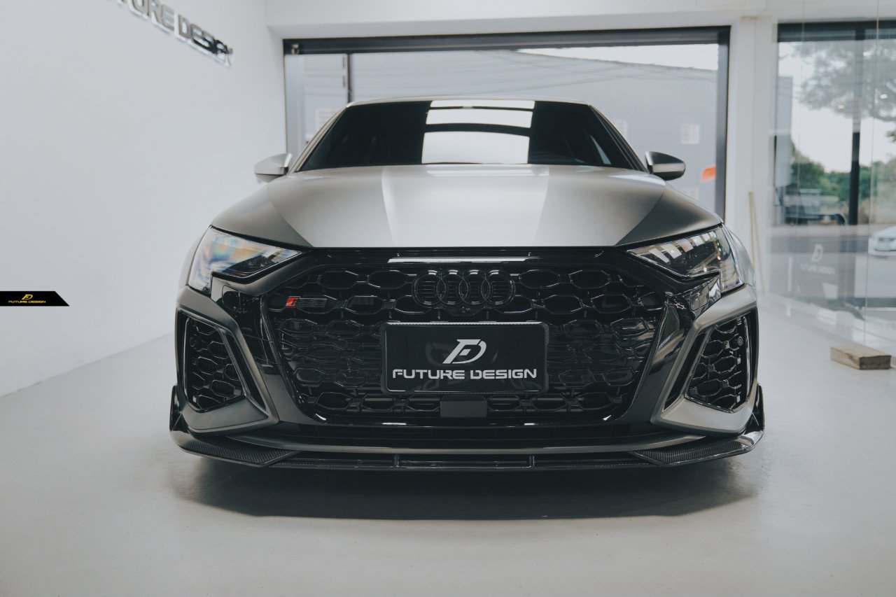 FUTURE DESIGN - AUDI RS3 8Y DRY CARBON FIBRE FRONT LIP - Aero Carbon UK