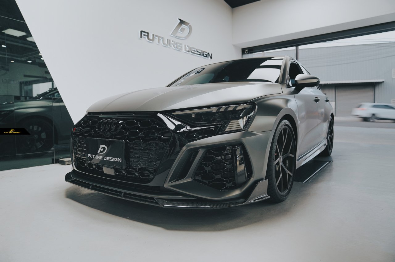 FUTURE DESIGN - AUDI RS3 8Y DRY CARBON FIBRE FRONT LIP - Aero Carbon UK