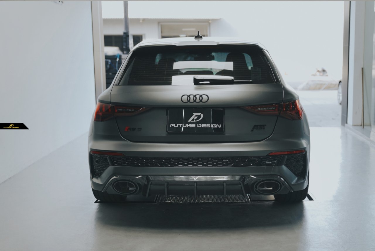 FUTURE DESIGN - AUDI RS3 8Y DRY CARBON FIBRE REAR DIFFUSER - Aero Carbon UK